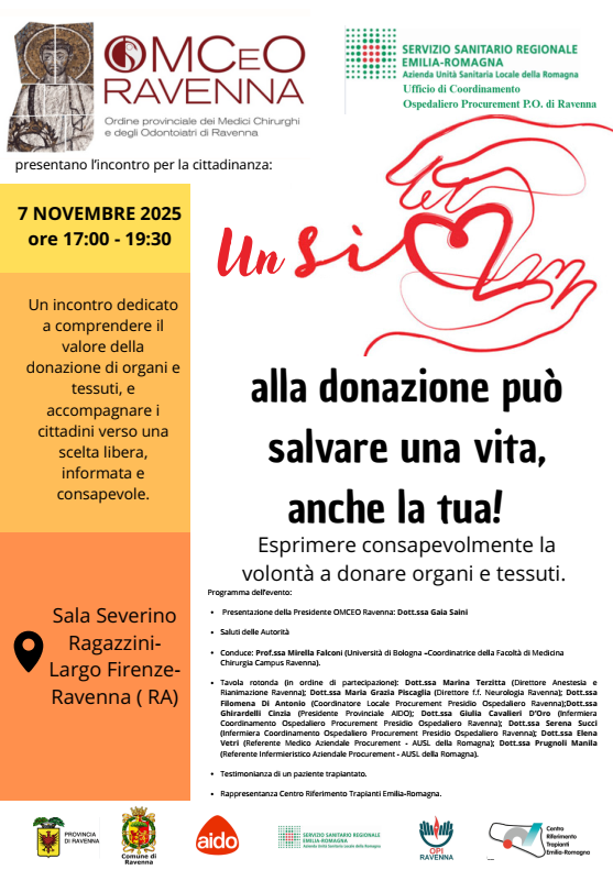 Immagine Locandina Donazione Organi 07.11.2025